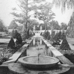 One of four water segments inside the walled Persian-style garden.